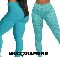 High Waisted Honeycomb Butt Lift Leggings | - Brat Diamond
