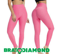 High Waisted Honeycomb Butt Lift Leggings | - Brat Diamond