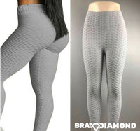 High Waisted Honeycomb Butt Lift Leggings | - Brat Diamond
