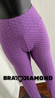 High Waisted Honeycomb Butt Lift Leggings | - Brat Diamond