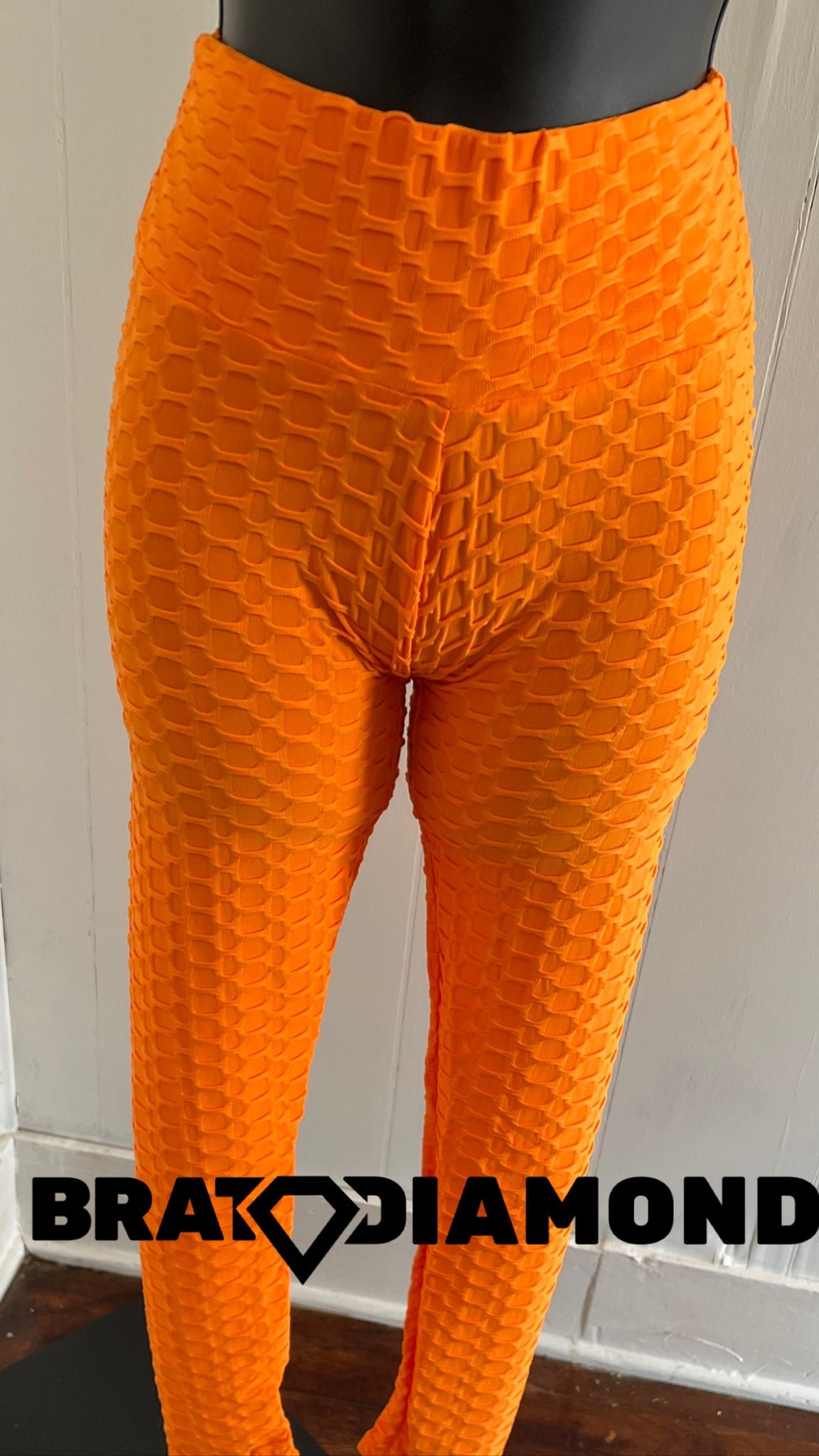 Drakon Leggings Butt Lift Womens Blk Gray Orange Honeycomb Pattern